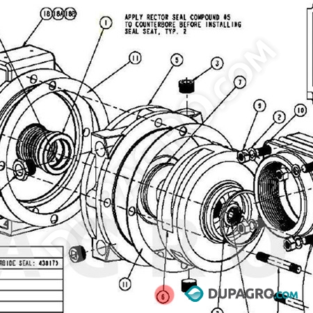 Dupagro_3604060_Pump_IMPELLER_(102037-01)_John_Blue_S-3320_S3320_S-3325_S3325_Straightline_Performix_Mixer_Ultra_Mixer_Diesel_Mixer_Unimix_13.0_24.0