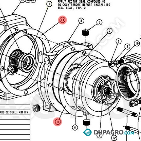 Dupagro_3604110_Pump_GASKET_Seal_(S-3638)_John_Blue_S-3320_S3320_S-3325_S3325_Straightline_Performix_Mixer_Ultra_Mixer_Diesel_Mixer_Unimix_13.0_24.0