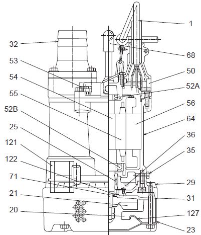 Tsurumi KTV2-15 Sectional Drawing